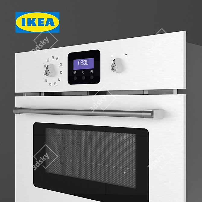 IKEA GRENSLES Stainless Steel Microwave Oven 3D model image 2