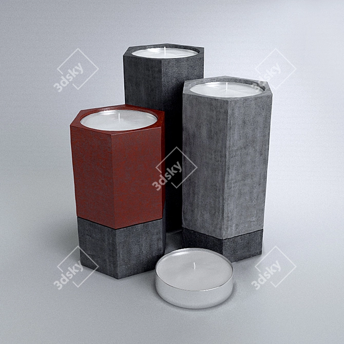 Handmade Concrete Candlestick 3D model image 1