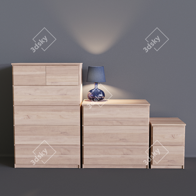 IKEA MALM: Stylish Storage Solutions 3D model image 2