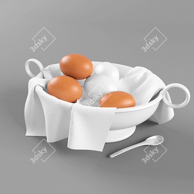 Premium Quality Fresh Eggs 3D model image 1