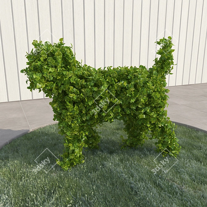 Doggie Topiary: Adorable Garden Pet 3D model image 1