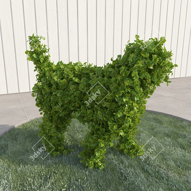 Doggie Topiary: Adorable Garden Pet 3D model image 2