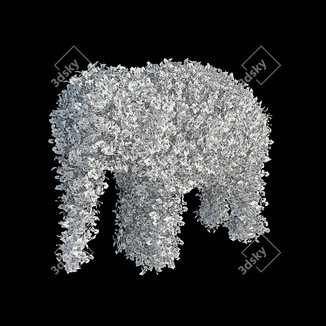 Elegant Elephant Topiary 3D model image 3