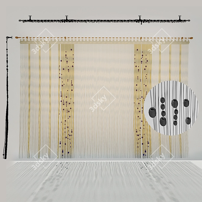 Title: Versatile Muslin Curtains 3D model image 1