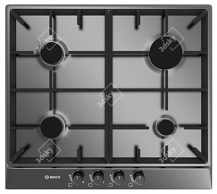 Bosch Gas Cooktop: PCP 616B90E 3D model image 2