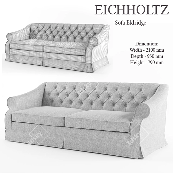 Title: Elegance Redefined: Eichholtz Eldridge Sofa 3D model image 1