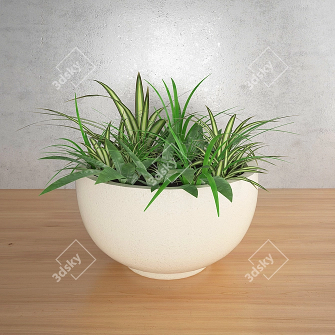 Elegant Blossom Pot 3D model image 1