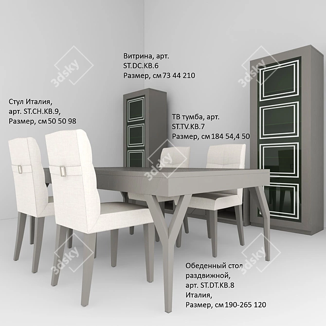 Modular Stilema Kubik Living Room Set 3D model image 1