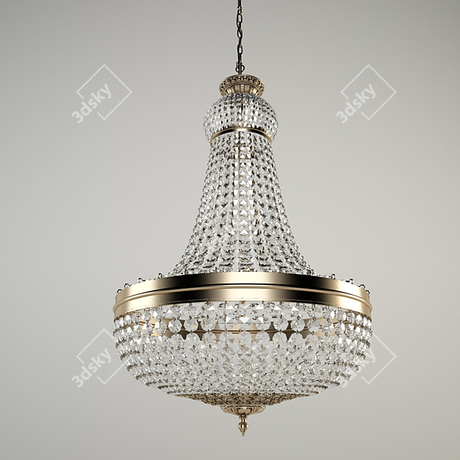 Elegant Crystal Chandelier 3D model image 1