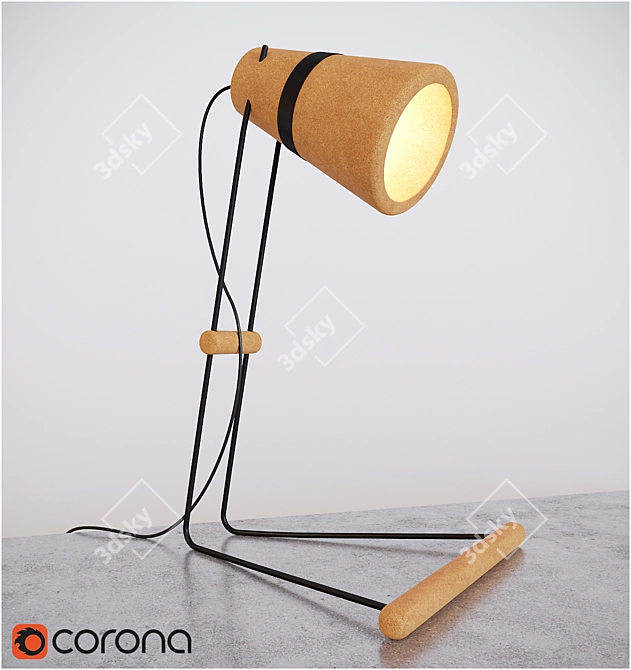 EcoCork Table Lamp 3D model image 1