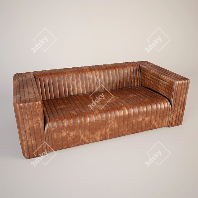 Luxury Leather Sofa 3D model image 1