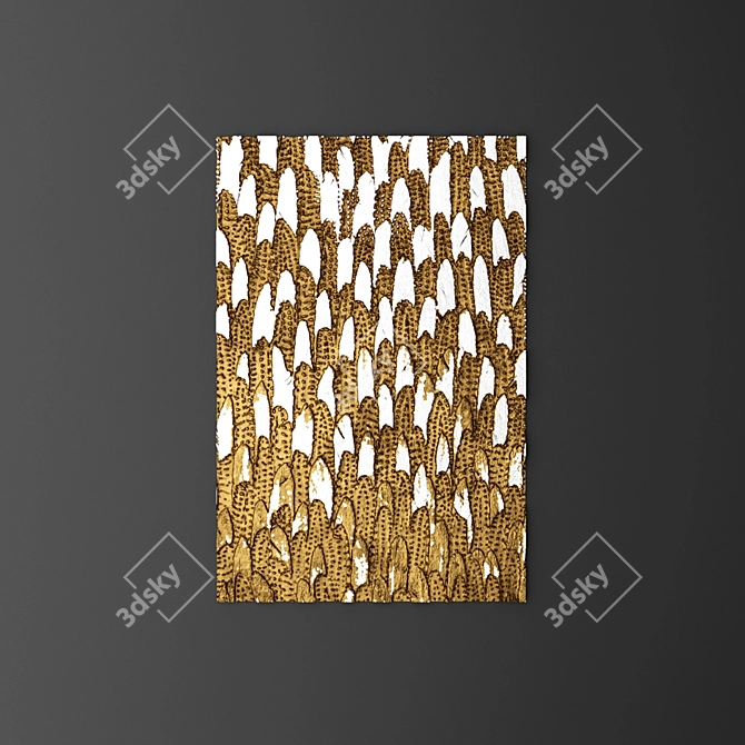 Lunar 3D Wall Panel: Custom-made Wooden Decor 3D model image 2