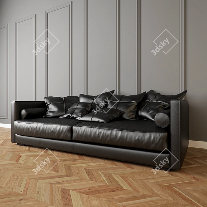 Modern Lux Leather Sofa 3D model image 1