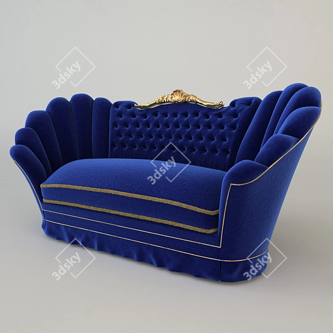 Elegant Victorian Sofa 3D model image 1