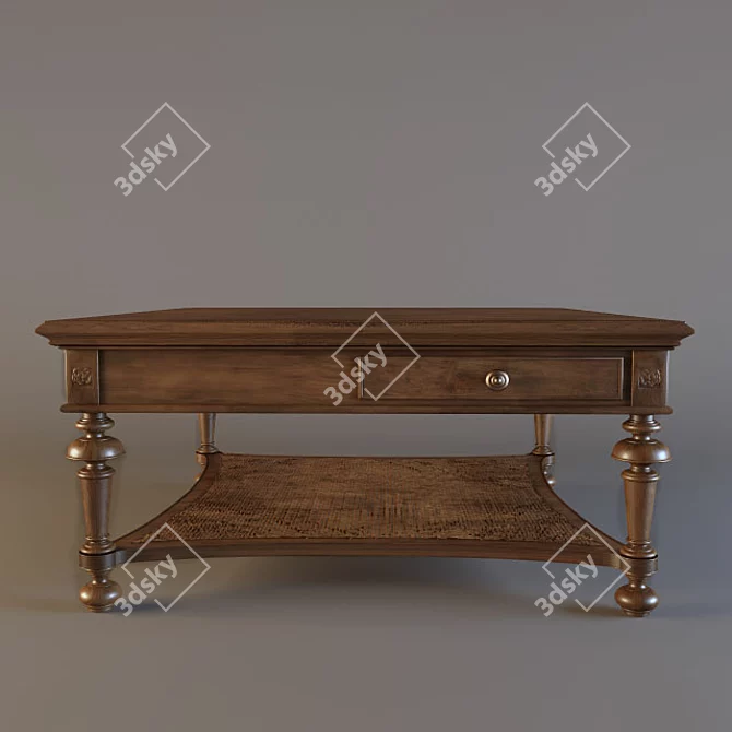 Elegant English Style Leighton Cocktail Table 3D model image 2