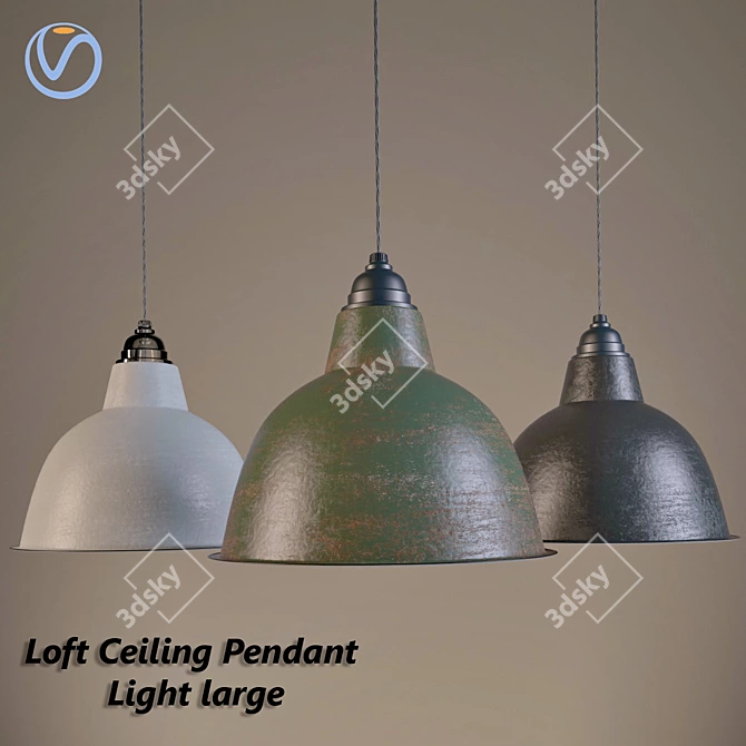 Industrial Loft Hanging Lamp 3D model image 1