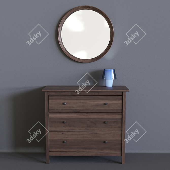 Sleek and Stylish IKEA Hemnes 3D model image 1