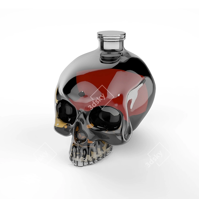 Skull-shaped Bottle 3D model image 1