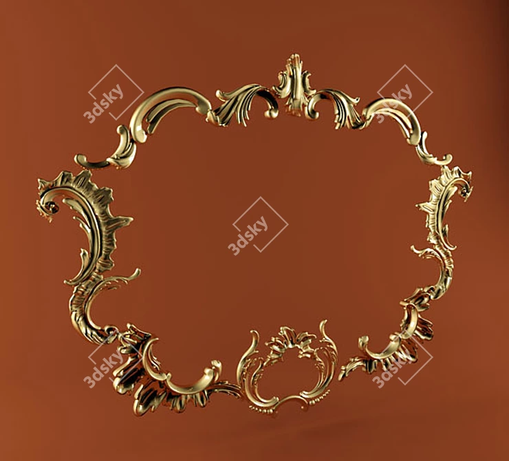 Elegant Carved Frame 3D model image 1