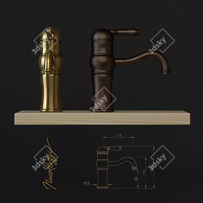 Nicolazzi Aqua 3471 CR 76 Basin Mixer 3D model image 2