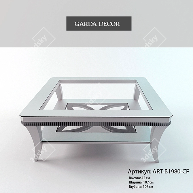 Garda Decor Mirror Coffee Table 3D model image 1