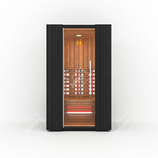 Infrared Sauna JK-R8201: Classic Style with Beautiful Wood Design 3D model image 3