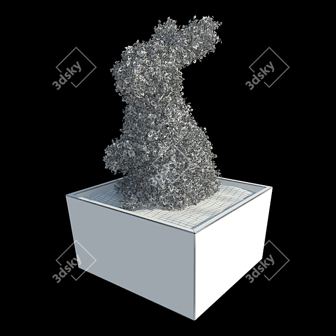 Zaychonok Topiary: Textured Poly Geometric Sculpture 3D model image 3