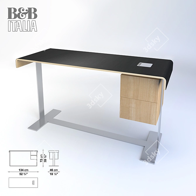 Elegant B&B Italia EILEEN Desk 3D model image 1