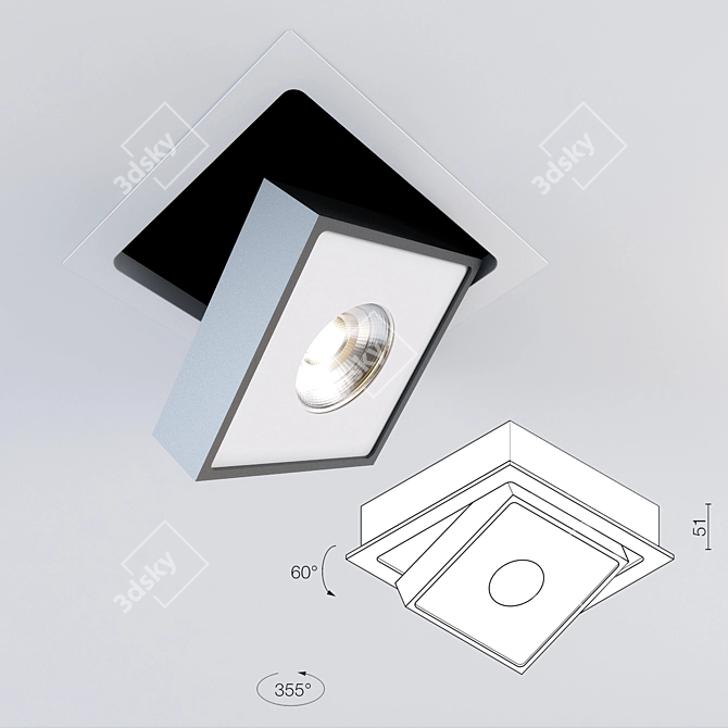 Slava LED Recessed Light: Functional and Versatile 3D model image 2