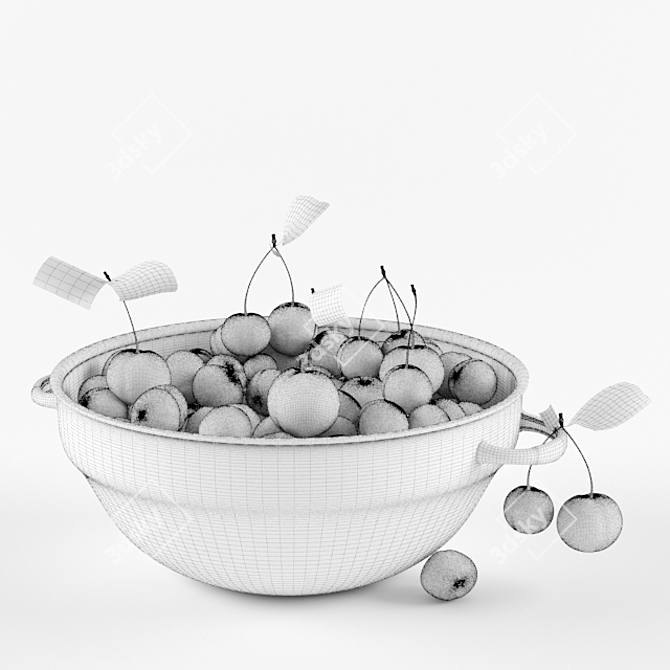 Title: Cherry Delight Bowl - Mint 20cm 3D model image 2