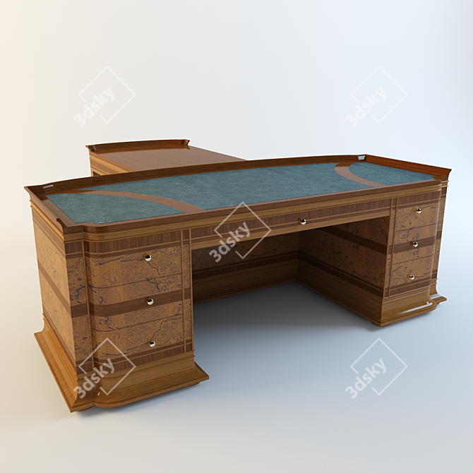 Elegant Office Desk with Vicente Zaragoza Prefix 3D model image 1