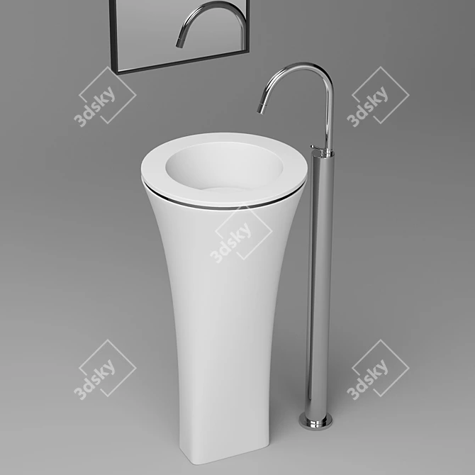 Elegant Amedeo Vanity Set 3D model image 1