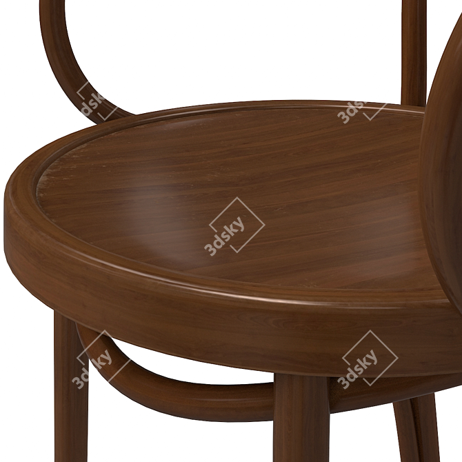 Vintage Le Corbusier Wooden Chair 3D model image 2