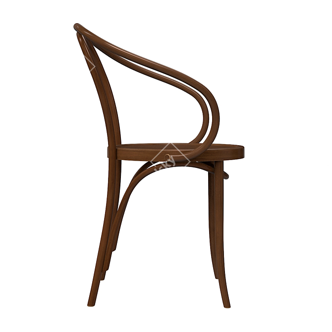 Vintage Le Corbusier Wooden Chair 3D model image 3