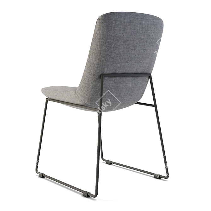 Set of 2 Gray Accent Chairs 3D model image 3