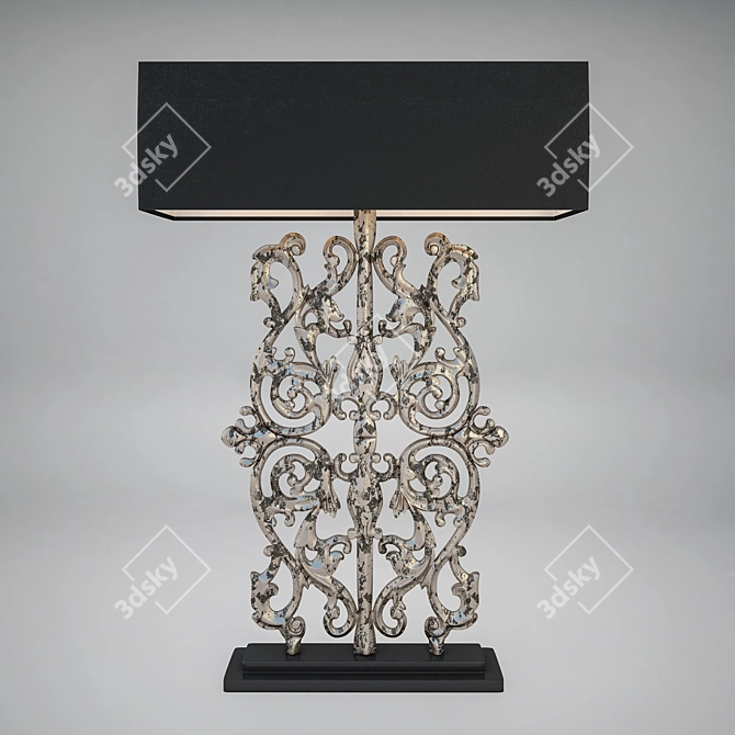 Elegant Fleur Silver Table Lamp 3D model image 1