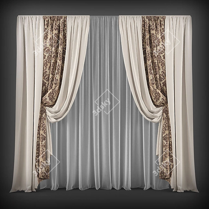 Contemporary Curtains for Modern Homes 3D model image 1