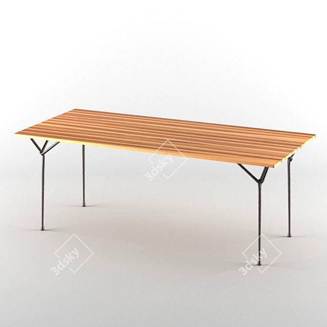 Elegant Industria Steel Dining Table 3D model image 1