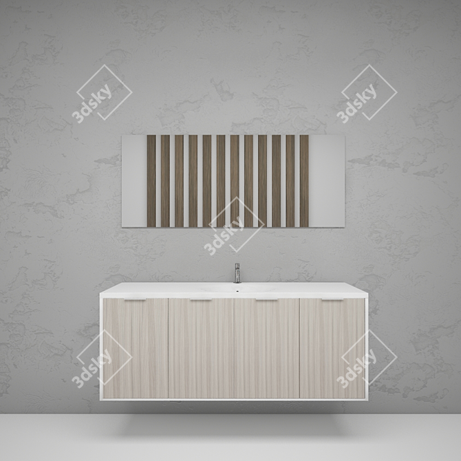 Berloni Manhattan 4: Sink, Cabinet, Mirror 3D model image 2