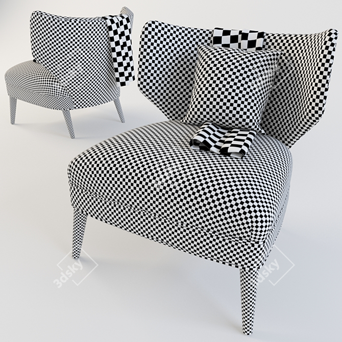 Vintage Wingback Chair 3D model image 2