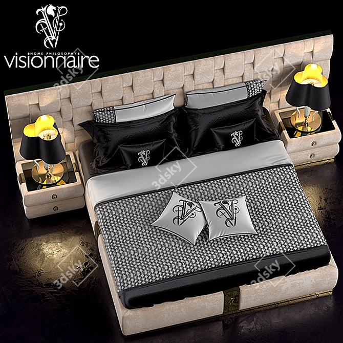 Visionnaire Perkins Bed 3D model image 2