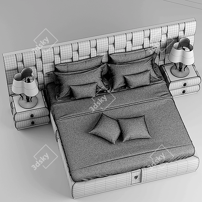 Visionnaire Perkins Bed 3D model image 3