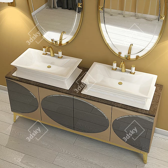 Rivoli Mobile Washstand: Stylish & Functional 3D model image 2