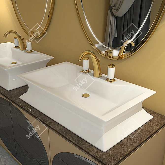 Rivoli Mobile Washstand: Stylish & Functional 3D model image 3