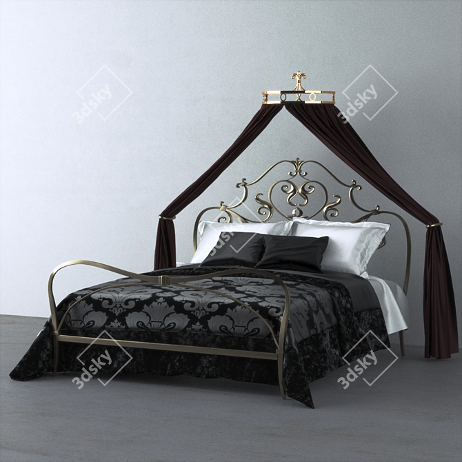 Title: Elegant Classic Bed Lavitta 3D model image 1