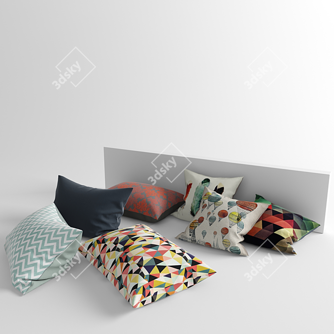 Modern Interior Pillows - 3 Sizes 3D model image 1