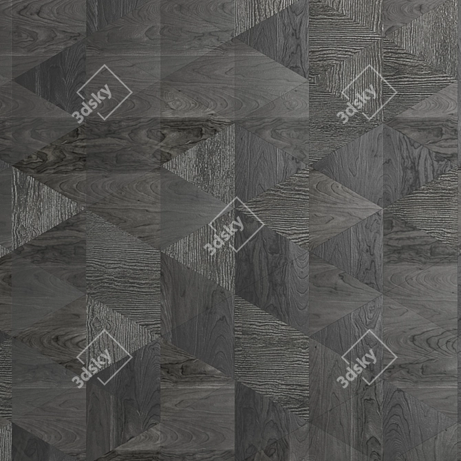 Geometric Wood Panel: Customizable, Black & Light Options 3D model image 1