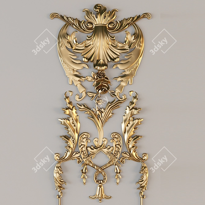 Elegant Embossed Plaster Art 3D model image 2