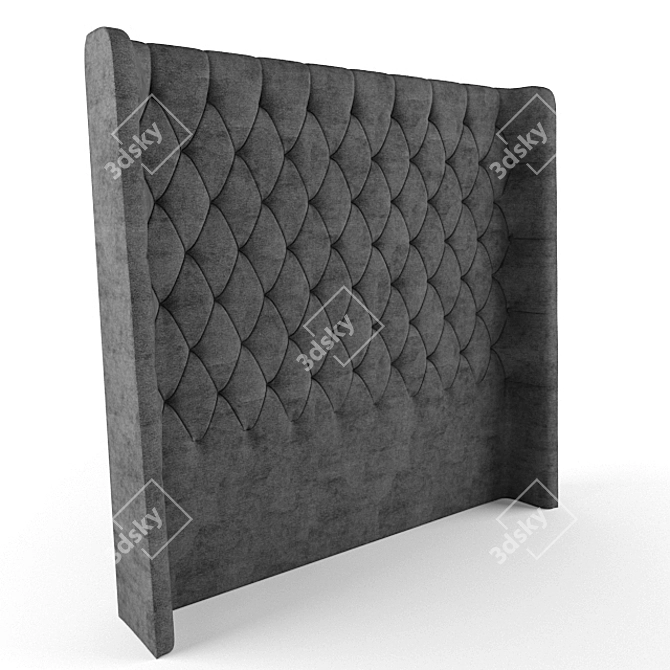 Elegant Linen Upholstered Headboard 3D model image 1
