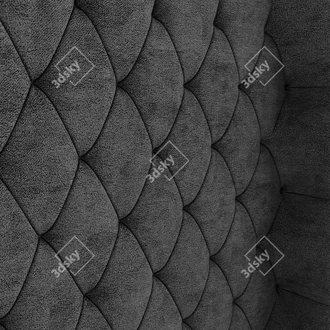 Elegant Linen Upholstered Headboard 3D model image 3